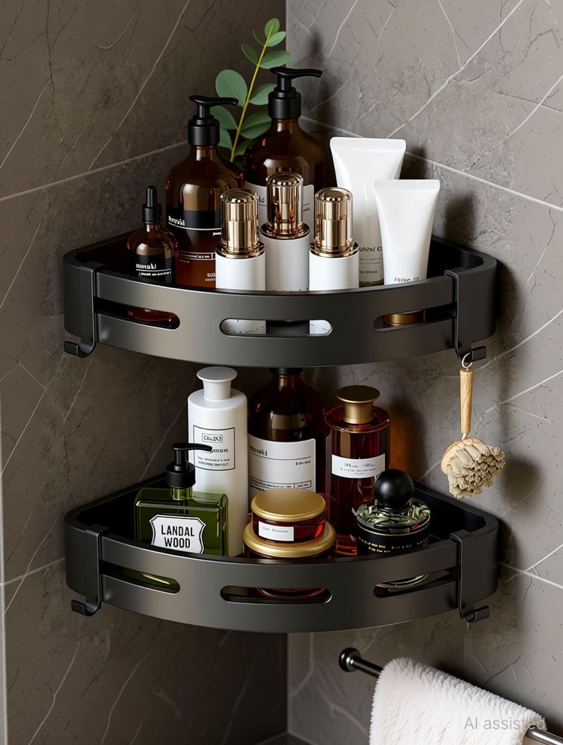 VRPRIME 2 Pc Self-Adhesive Aluminium Bathroom Corner Shelf 2 Pieces - Image 6