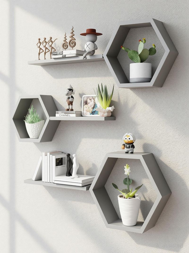 Stylish Art Maker Wall Shelf Set of 6 (Grey) - Image 4