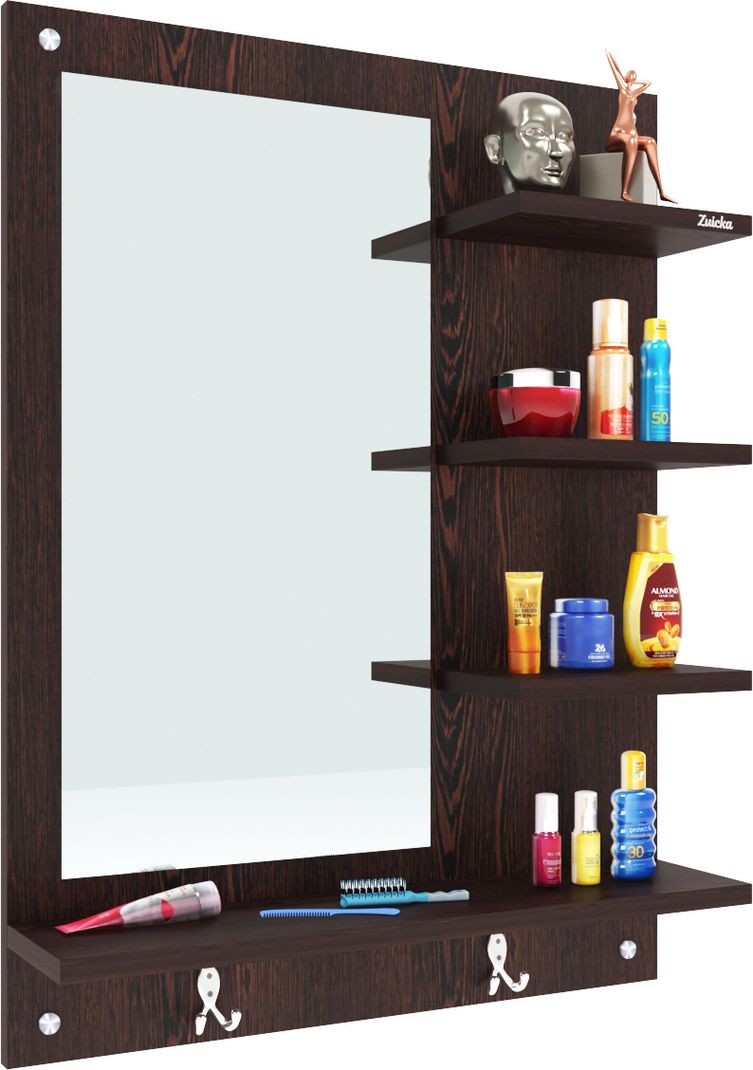 Zuicka Vanity Mirror Shelf Wooden, Glass Wall Shelf - Image 6