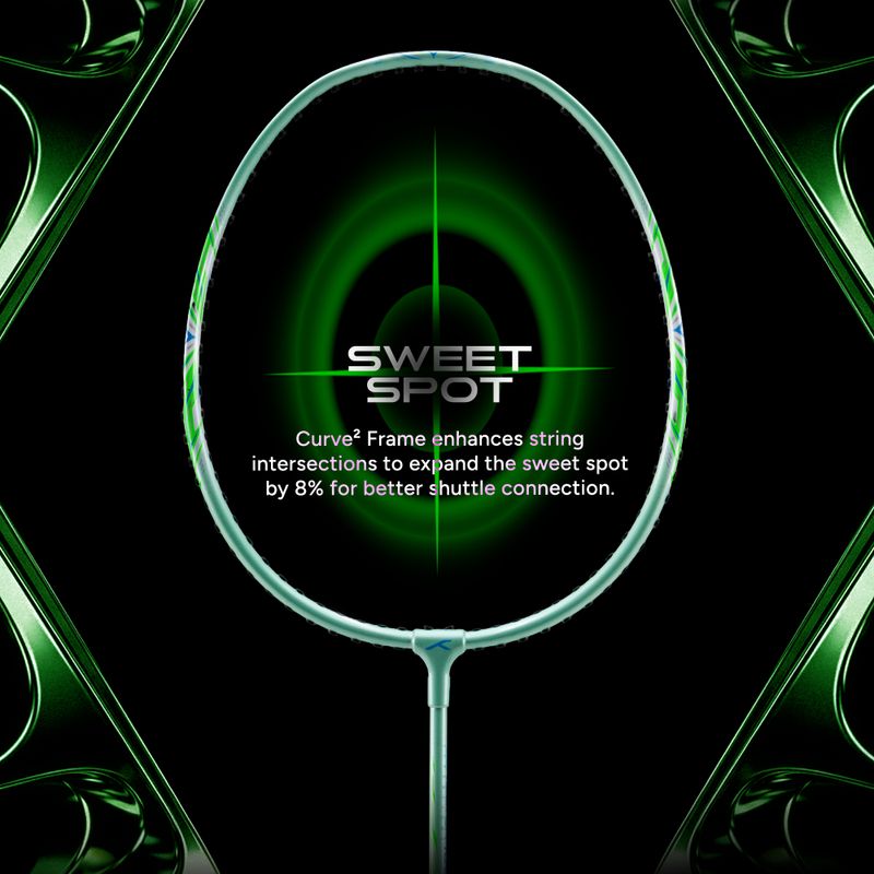 Hundred Carbotek 1000 Badminton Racket (White, 86g) - Image 5