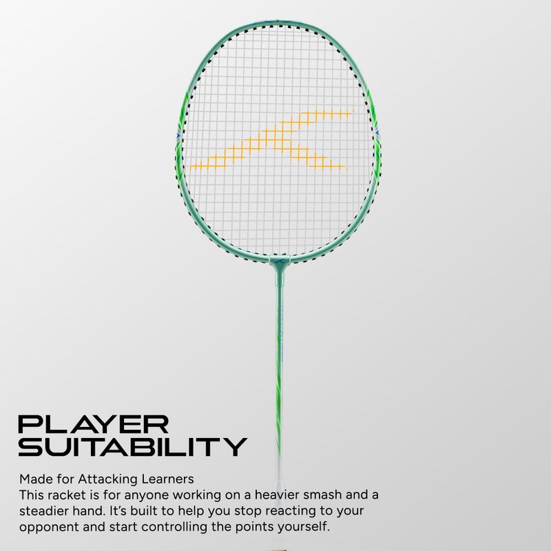 Hundred Carbotek 1000 Badminton Racket (White, 86g) - Image 4
