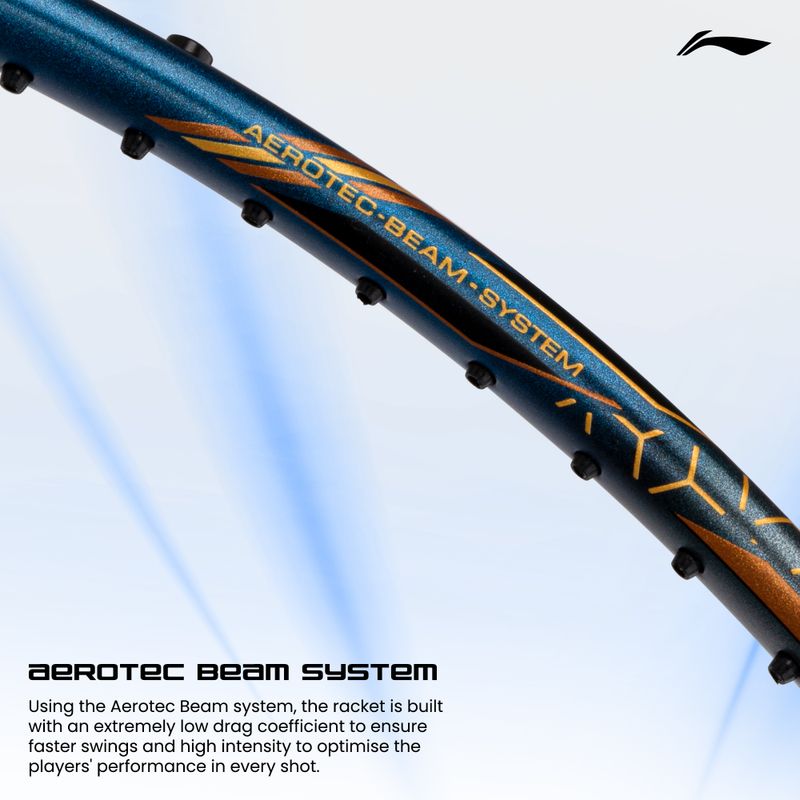 LI-NING G-Force 5800 Superlite 78g Blue, Grey, Gold Badminton Racquet - Image 5