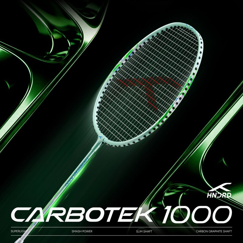 Hundred Carbotek 1000 Badminton Racket (White, 86g) - Image 3