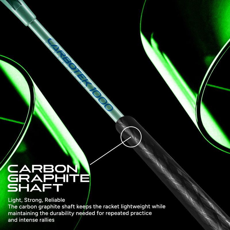 Hundred Carbotek 1000 Badminton Racket (White, 86g) - Image 6