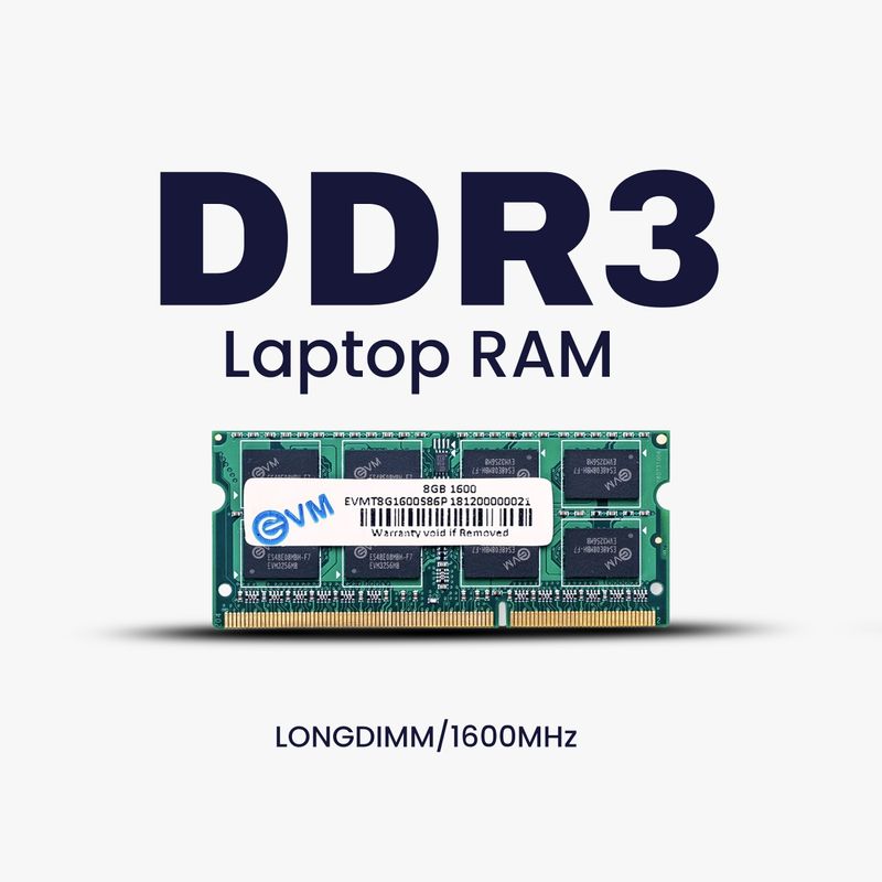 EVM Laptop RAM DDR3 8GB (EVMT8G1600S86P) Black - Image 3