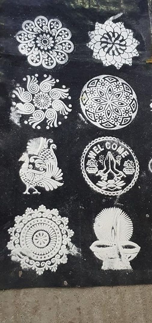 JANMESH ENTERPRISES Rangoli Stencil Jali 4 Inches with 100g White - Image 5