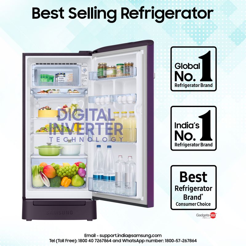 Samsung স্যামসাং 189 L 5 ষ্টার (2026) রেফ্রিজারেটর বেস ড্রয়ারের সাথে - Image 6