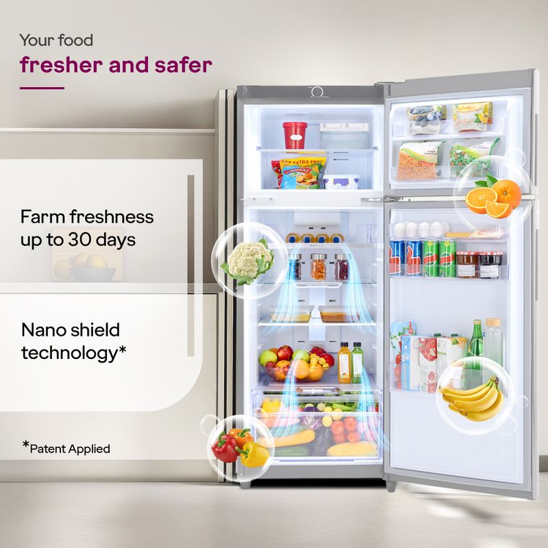 Godrej 223 L Frost Free Double Door 3 Star Refrigerator with 6-in-1 Freezer Convertible 30 Days Farm Freshness 95%+ Food Surface Disinfection (Steel Rush, RF EON 244CN RCIF ST RH) - Image 5