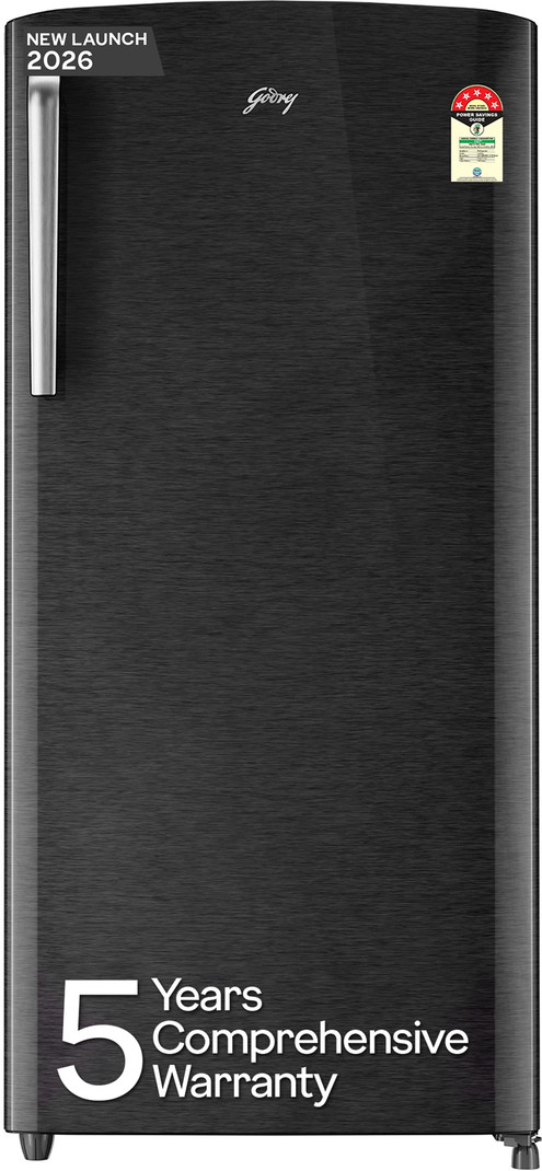Godrej 194 L Direct Cool Single Door 5 Star Refrigerator  with With Inverter & Turbo Cooling Technology Ensuring Faster Cooling (Fossil Steel, RD EMAR