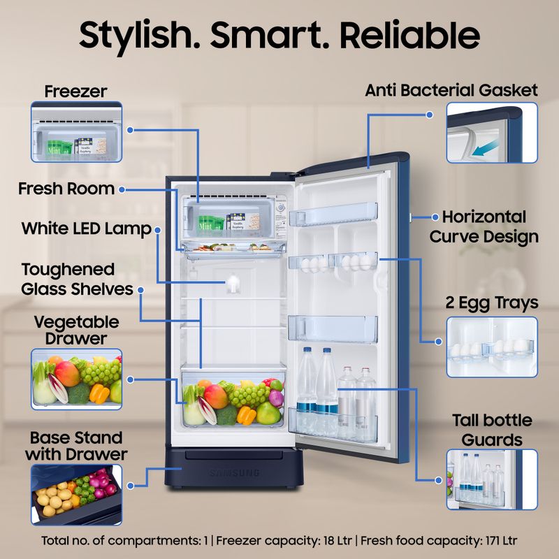 Samsung 189 L Direct Cool Single Door 5 Star Refrigerator 2026 - Image 6
