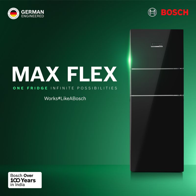BOSCH 335L Frost Free Triple Door 3 Star Refrigerator (Black Pearl, - Image 6