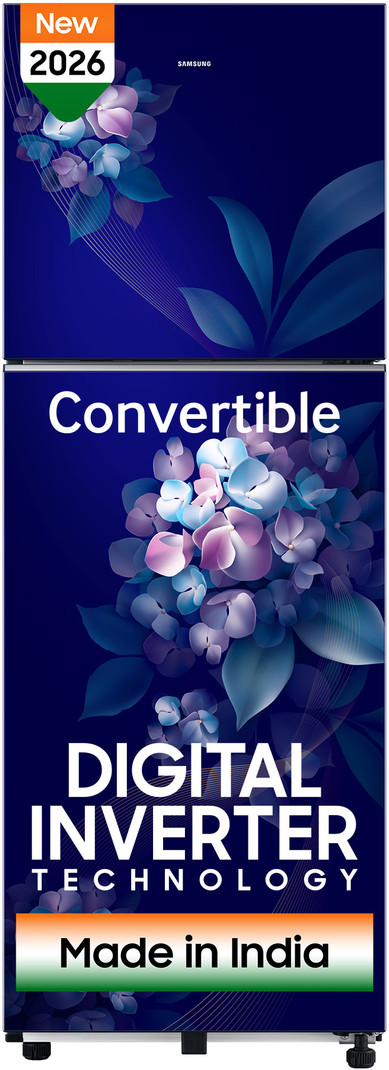 Samsung 236 L Frost Free Double Door 2 Star Refrigerator  with Convertible, Digital Inverter, 2026 Model (Hydrangea Blue, RT40H28U2HSHL)
