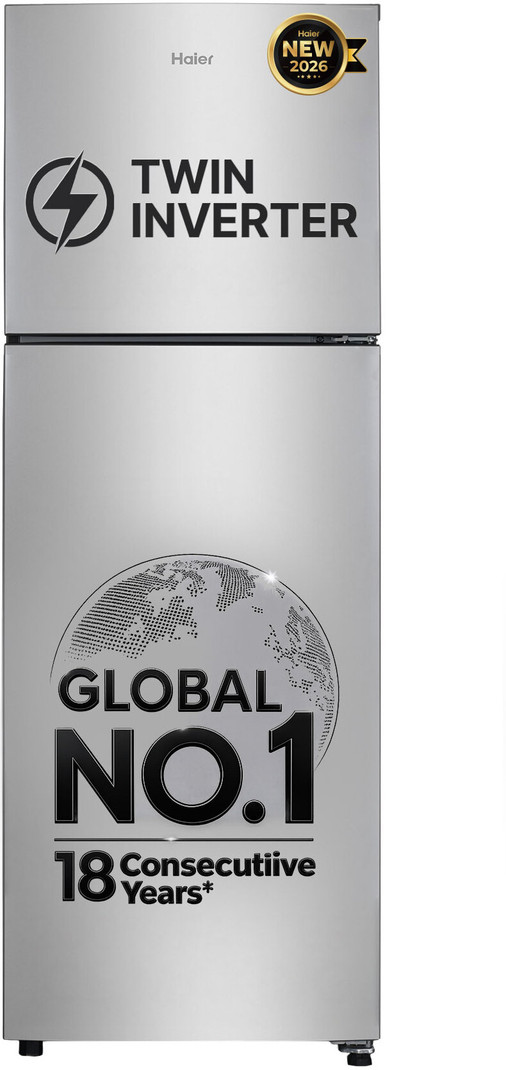 Haier 240 L Frost Free Double Door 2 Star Refrigerator Moon Silver, HEF-252EGS-P