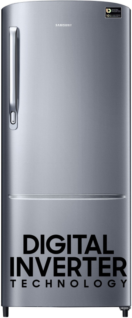Samsung 183 L Direct Cool Single Door 3 Star Refrigerator  with Digital Inverter (Elegant Inox, RR20C1723S8/HL)