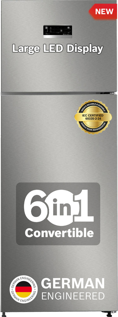 BOSCH 334 L Frost Free Double Door 2 Star Convertible Refrigerator with Large LED Display, Inverter , VitaFresh Technology for 10 Day Freshness, Integ