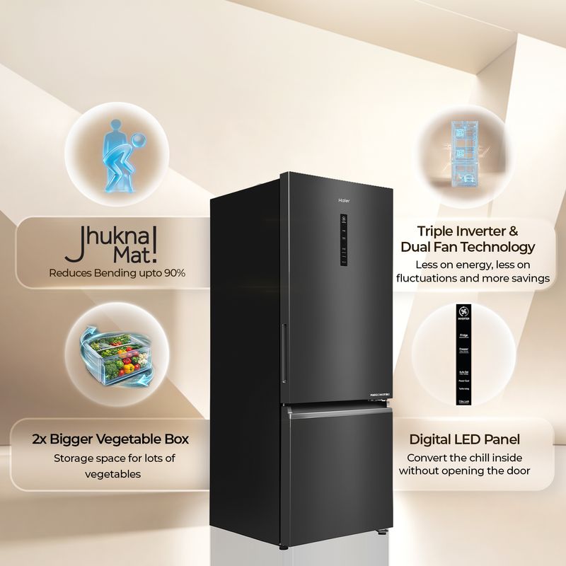 Haier 355 L Frost Free Double Door Refrigerator - Image 4