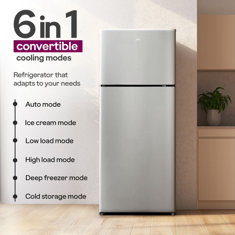 Godrej 223 L Frost Free Double Door 3 Star Refrigerator with 6-in-1 Freezer Convertible 30 Days Farm Freshness 95%+ Food Surface Disinfection (Steel Rush, RF EON 244CN RCIF ST RH) - Image 4