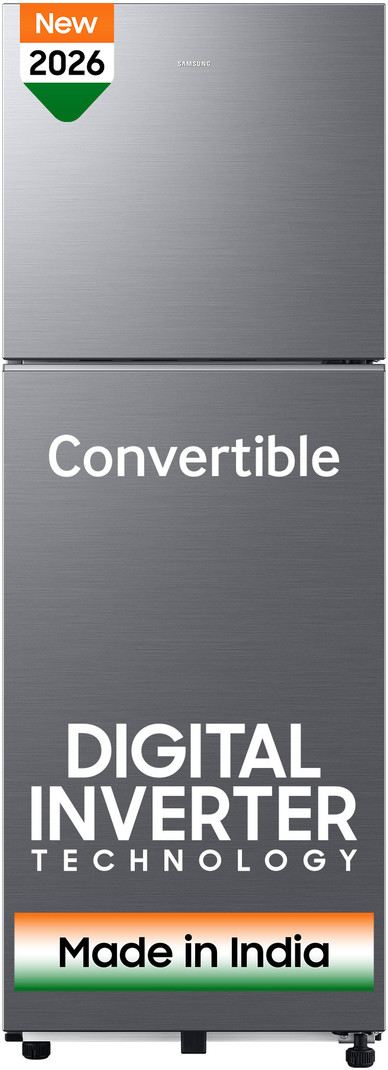 Samsung 236 L Frost Free Double Door 3 Star Refrigerator  with Convertible, Digital Inverter, 2026 Model (REFINED INOX, RT40H28U3THL)