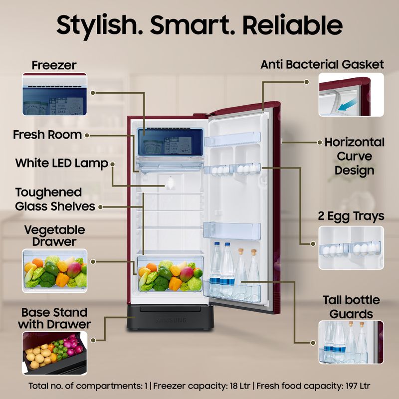 Samsung 215L Direct Cool Single Door Refrigerator 2026 - Image 6