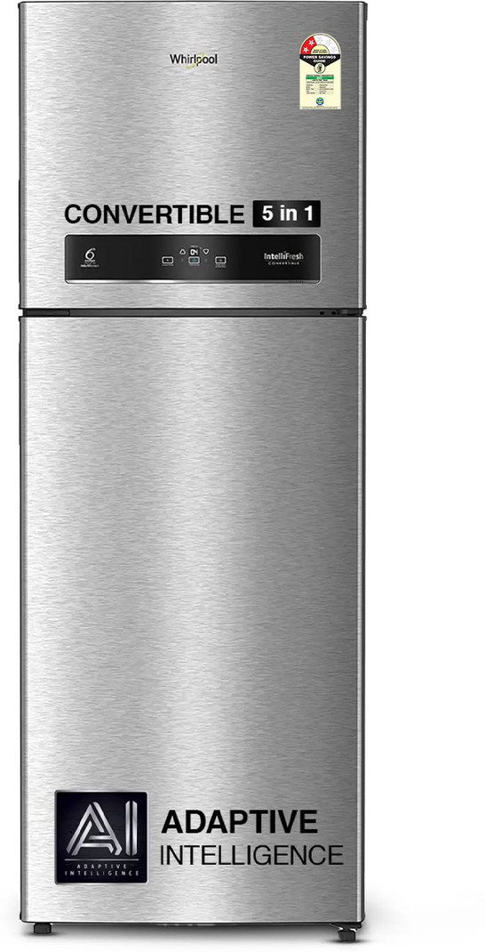 Whirlpool 431 L Frost Free Double Door 2 Star Convertible Refrigerator Alpha Steel, IF INV CNV 480 ALPHA STEEL (2S)-Z