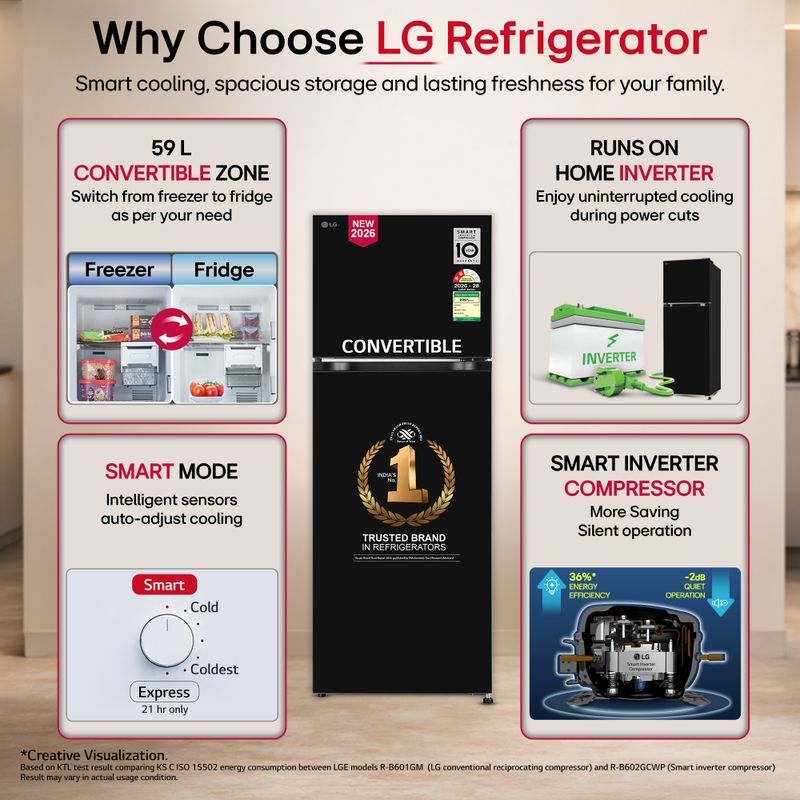 LG 276 L Frost Free Double Door Refrigerator - Image 5