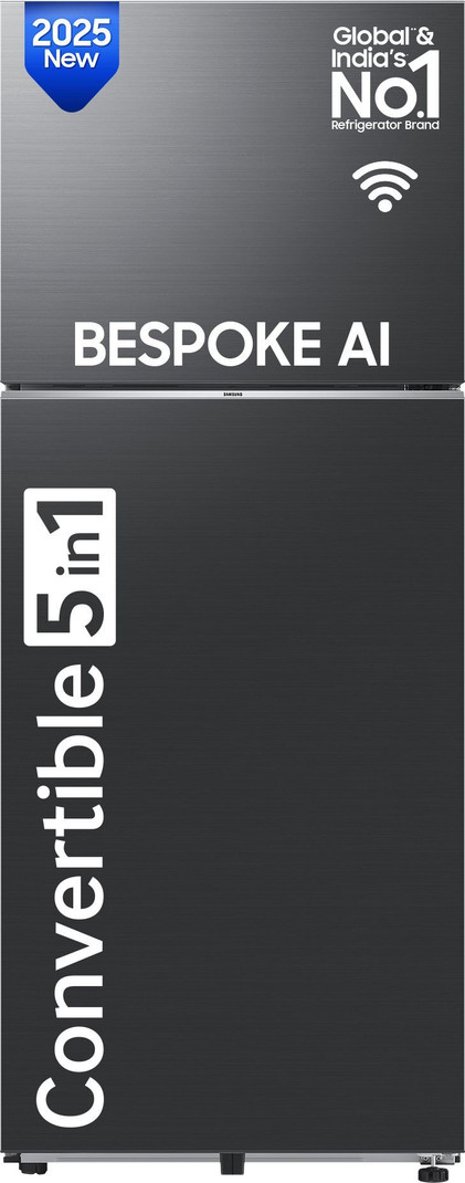 Samsung 467 L Frost Free Double Door Top Mount 3 Star Convertible Refrigerator (Luxe Black, RT80F51C3KHL)