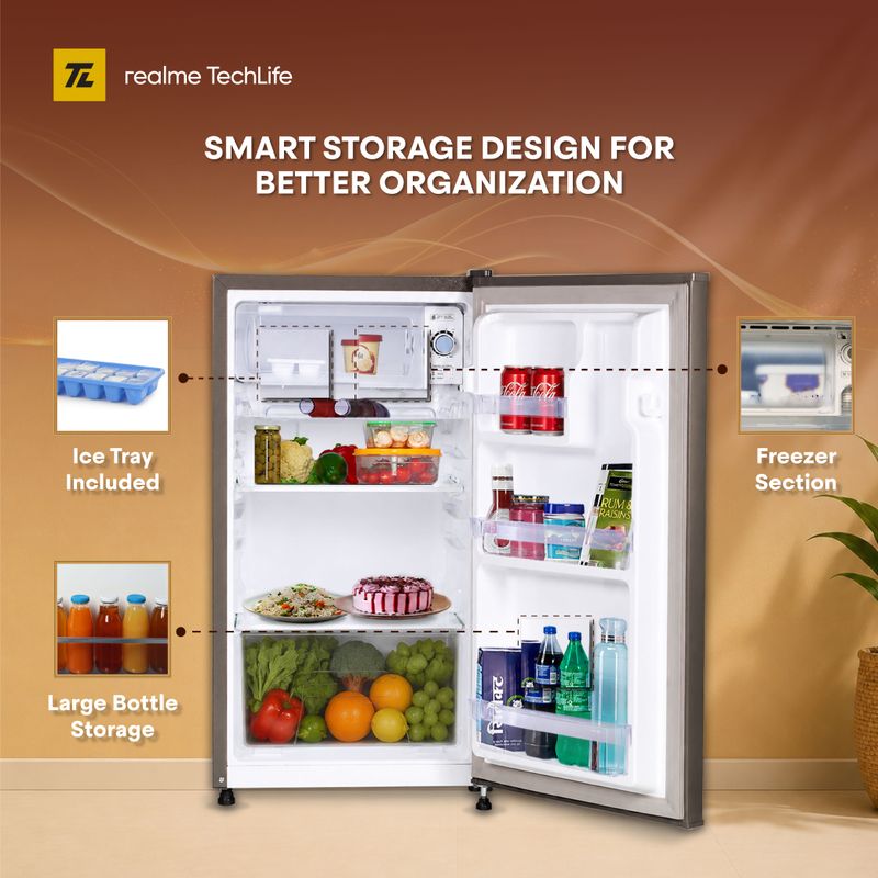 realme TechLife 100L Direct Cool Single Door 1 Star Refrigerator - Image 6