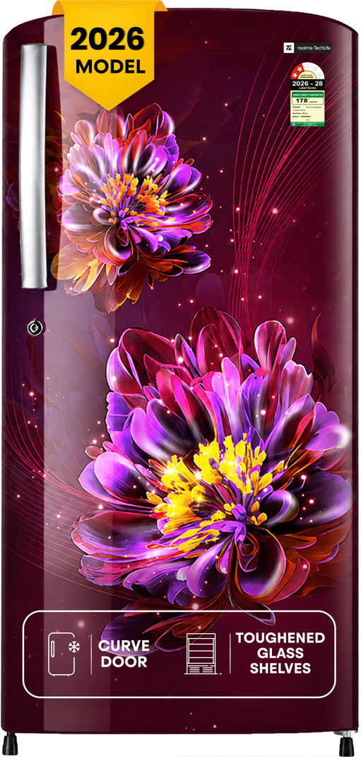 180 L Direct Cool Single Door 2 Star Refrigerator (Ribbon Wine, 180BD3RM23-RW)