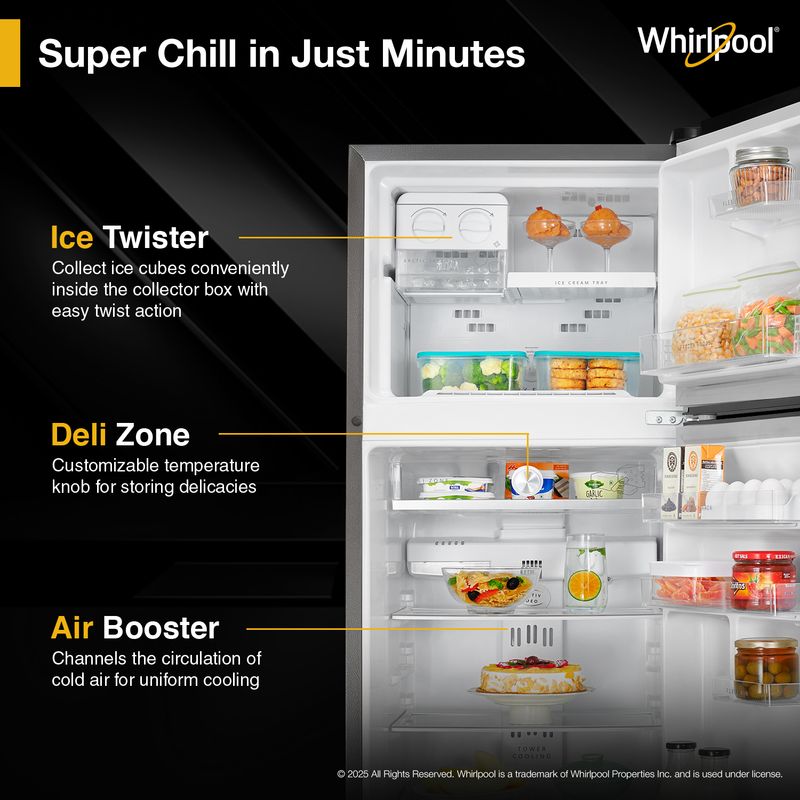 Whirlpool 300 L Frost Free Triple Door Refrigerator - Image 4