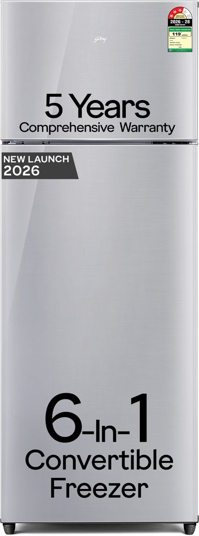 Godrej 223 L Frost Free Double Door 3 Star Refrigerator with 6-in-1 Freezer Convertible 30 Days Farm Freshness 95%+ Food Surface Disinfection (Steel Rush, RF EON 244CN RCIF ST RH) - Image 2