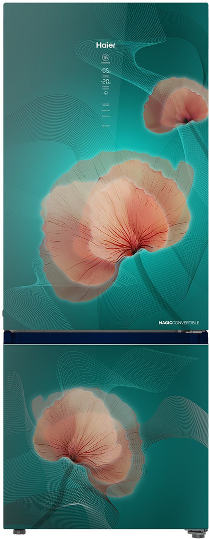 Haier 325 L Frost Free Double Door 3 Star Convertible Refrigerator  (Ocean Glass, HRB-3664POG-E)