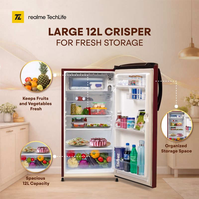 realme TechLife 180 L Direct Cool Single Door 4 Star Refrigerator - Image 4