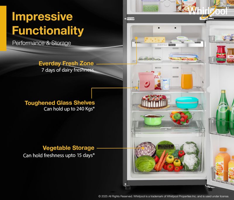 Whirlpool 327 L Frost Free Double Door 3 Star Refrigerator - Image 5