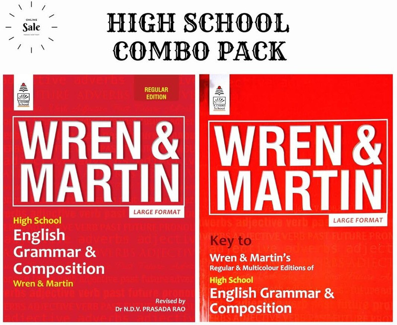 High School English Grammar And Composition (Regular Edition) With Key To High School English Grammar And Composition By Wren & Martin - 2024 Edition 