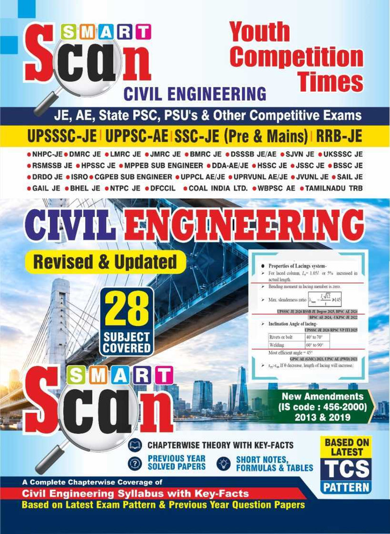 Civil Engineering Smart Scan | 28 Subjects Covered | English Medium | 2026 Paperback, YCT TEAM