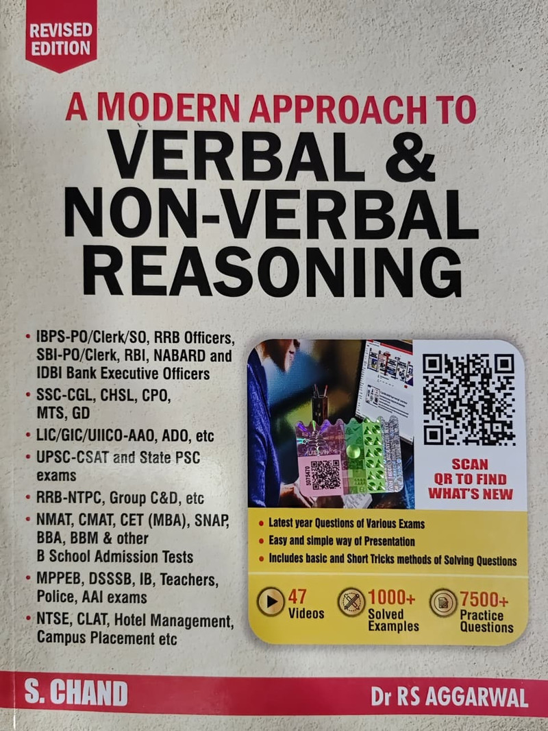 ORIGINAL # A Modern Approach To Verbal & Non-Verbal Reasoning (Revised Edition) | Competitive Exams | SSC, Banking, UPSC, Railway, MBA | By Dr. R.S. A