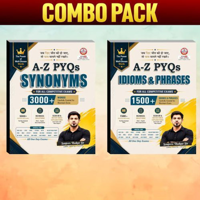 A To Z PYQ Synonyms & A To Z PYQ Idiom Phrase Combo Books By Ankit Bhati Sir & Sanjeev Thakur Sir Rwa Paperback, Ankit Bhati, Sanjeev Thakur Sir