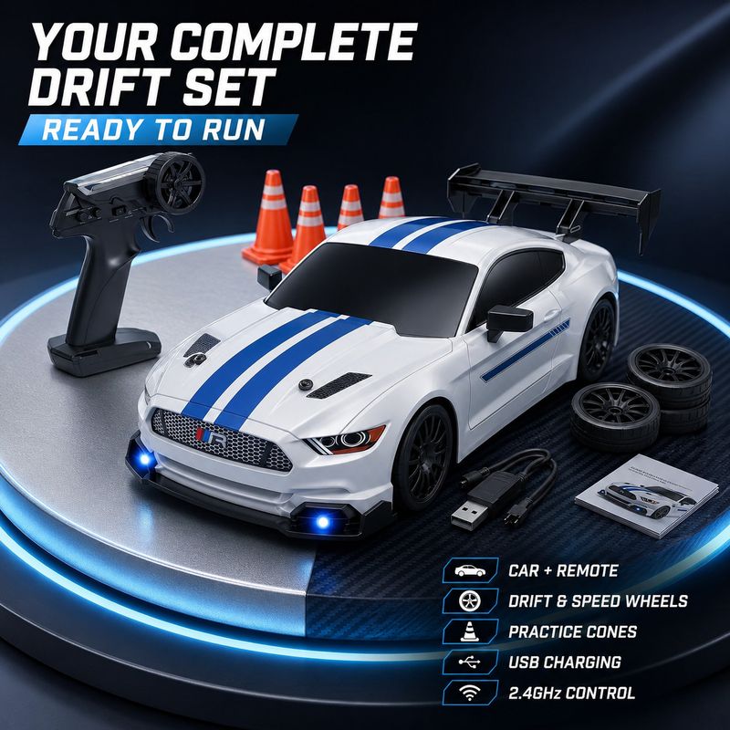 Flytek RC Drift Car 4x4 Remote Control Car for Adults, White - Image 3