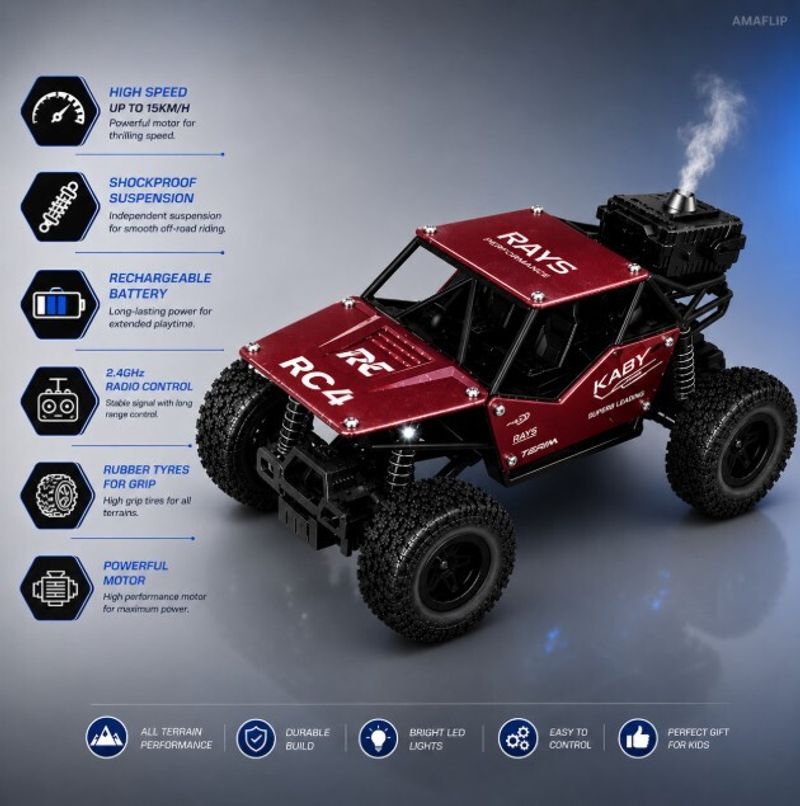 Amaflip 1:18 Scale 4WD RC Rock Crawler - Image 4