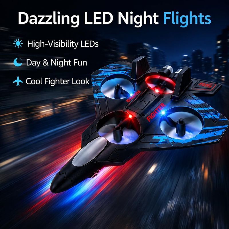 Viraan RC Flying Glider Plane with LED Light - Image 4