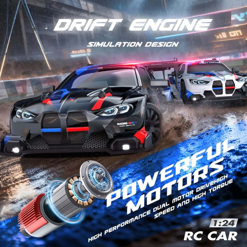 Flytek RC Drift Car 4X4 20KM/H LED Black-Red - Image 6