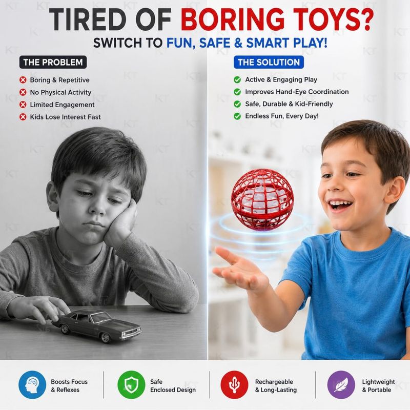 careforkids Smart Sensor Flying Ball Toy USB Fast Charging Boomerang - Image 5
