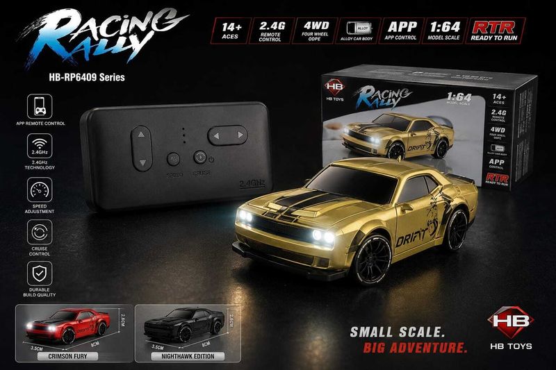 ZHASK 1:64 Scale Alloy R/C Dodge Challenger SRT Drift Car - Image 4
