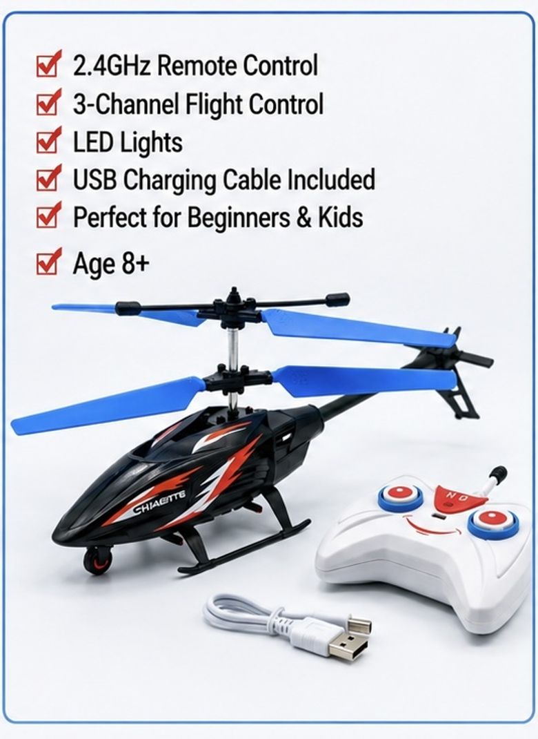 Little mitra Remote Control Helicopter Toy (Blue) - Image 4