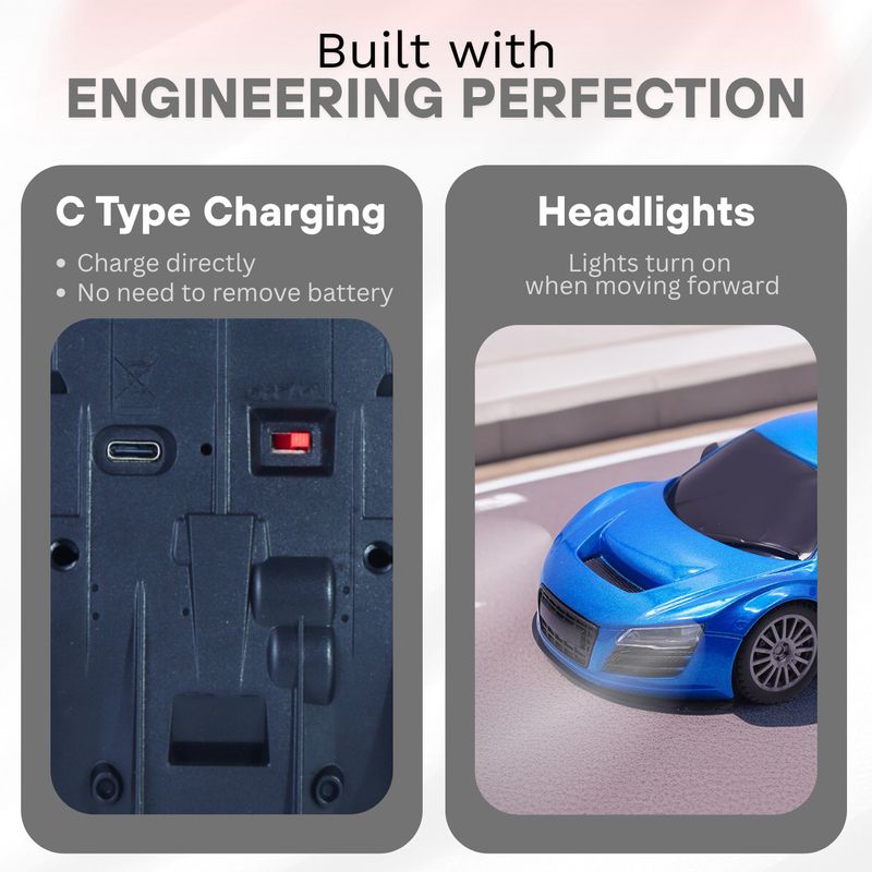 frendo फà¥à¤°à¥à¤à¤¡à¥ High Speed 1:24 Scale Rechargeable Remote Car for Kids (नà¥à¤²à¤¾) - Image 6