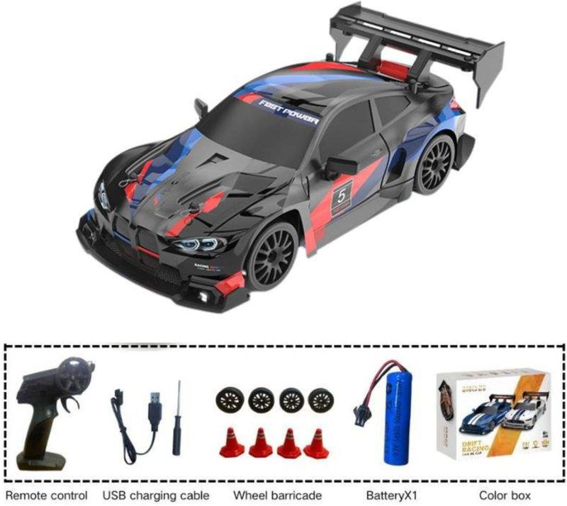 Flytek RC Drift Car 4X4 20KM/H LED Black-Red - Image 5