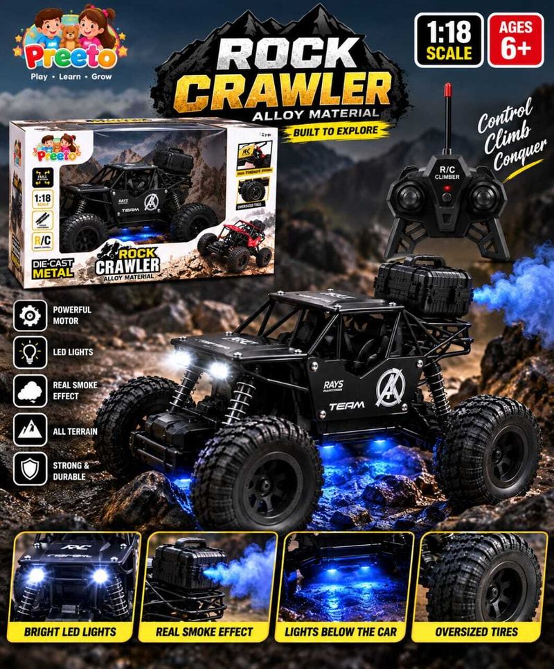 Preeto Remote Control Rock Crawler with Smoke Black Colour - Image 4