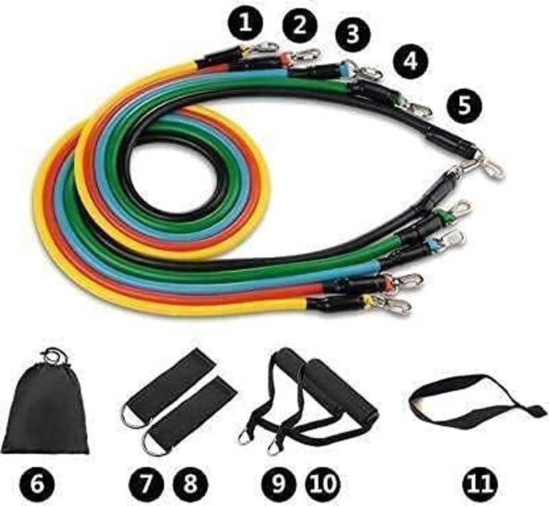DABHI Gym Power Resistance Band Set 11 Pieces Multicolor - Image 3