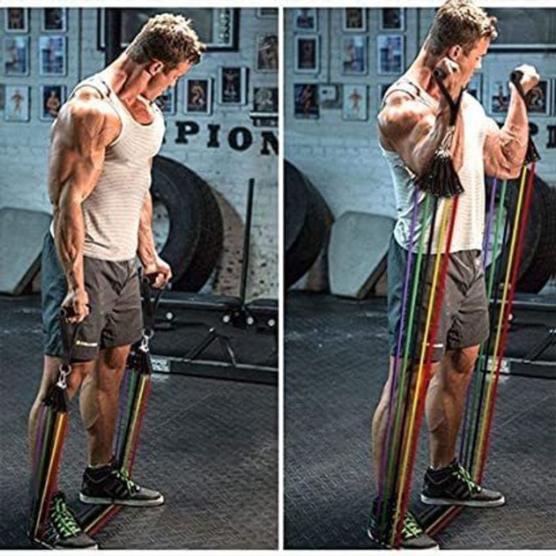 DABHI Gym Power Resistance Band Set 11 Pieces Multicolor - Image 5