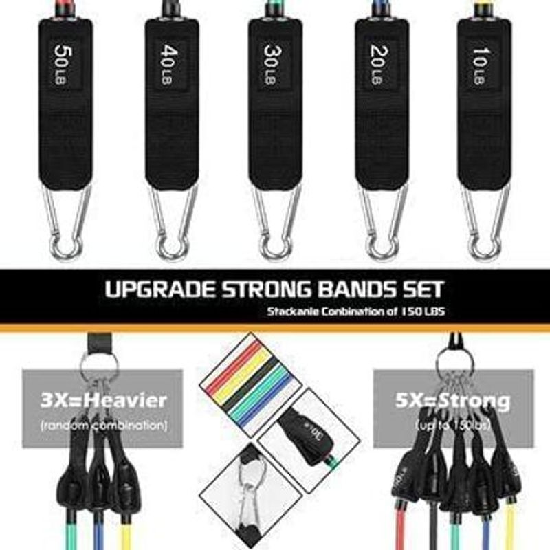 DABHI Gym Power Resistance Band Set 11 Pieces Multicolor - Image 4